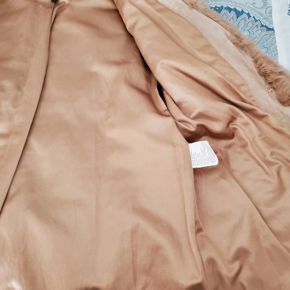 Suede Jacket with Rabbit Fur Trimmings - Picture 5 of 6